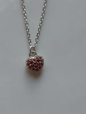 Chamilia 925 Silve Red Cz Petite Heart Adjustable Length Chain Necklace  • £22.99