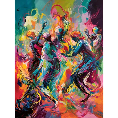 Abstract Figures Vibrant Dance Expression Wall Art Canvas Picture Print 18X24 • £18.99