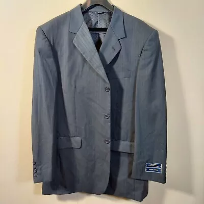 Mario Rossi Super 140's Gray Striped Suit Men's Size 46L New • $194.50