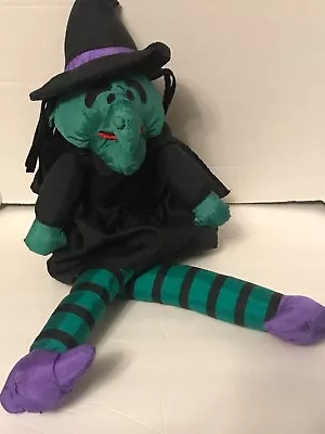 Vintage Halloween Witch Decor Nylon Stuffed Witch International Silver Co 1994 • $28