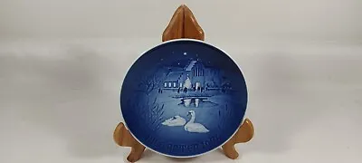 Vintage Danish Bing & Grondahl B&G Christmas 1974 Blue & White Porcelain Plate • $20