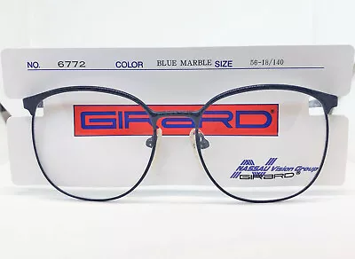 True Vintage Girard Subtle Blue Marble P3 Eyeglass Frames Made In Japan 56mm NOS • $19.95