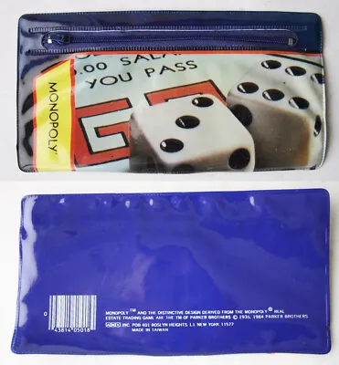 Rare Vintage 1984 Monopoly Pencil Case Envelope Bag Stationery Parker Taiwan New • $14.99