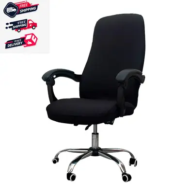 Melaluxe Office Chair Cover Universal Stretch Desk Cover Black NEW • £13.60