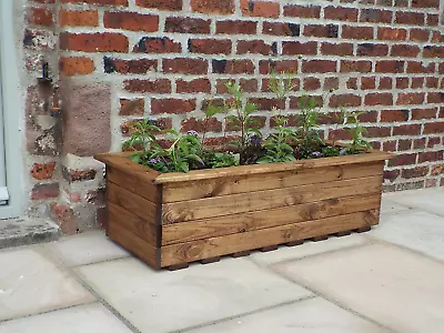 Extra Large Jumbo Wooden Garden Veg Trough Planter 108 X 47 X 31cm • £59.99