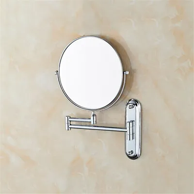 8 Inch Wall Mounted Shaving Mirror Extending Folding Double Side Makeup Mirror • £18.93