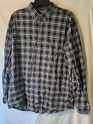 Eddie Bauer Mens Sz LARGE TALL Relaxed Fit Plaid Button Down • $15