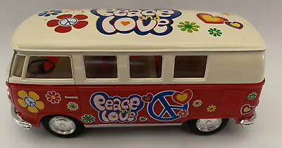 1962 Volkswagen Kombi Van Red Bus Classic Campervan Love Peace Die Cast 1:32 • $19.95