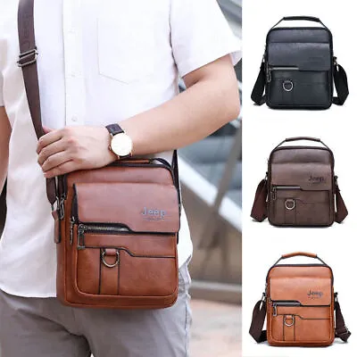 Men's Leather Cross Body Messenger Bag Business Shoulder Bag Handbag Small 2023 • £10.16