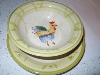 £12.50 • Buy Scott's Of Stow Chicken Hand Painted Bowl  & Plate Breakfast Set?