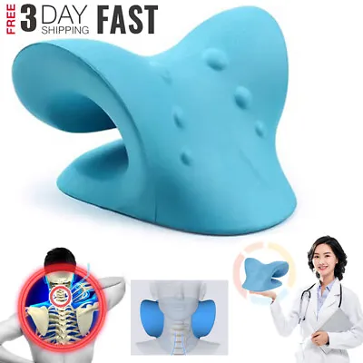 Neck Stretcher Relaxer Pillow For Shoulder Pain Relief Cervical Traction Device • £9.95