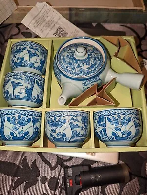 Vintage Arta Japan Blue/White Tea Set 7 Piece In Box • $25