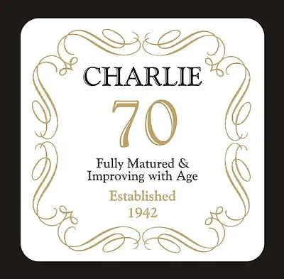 PERSONALISED 70 / 70th BIRTHDAY COASTER - BORN IN 1953 - ANY NAME - GIFT PRESENT • £3.99