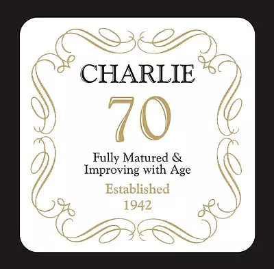 PERSONALISED 70 / 70th BIRTHDAY COASTER - BORN IN 1953 - ANY NAME - GIFT PRESENT • £3.99