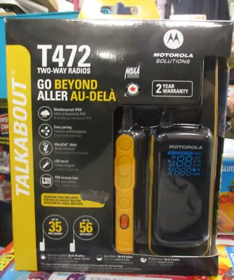 Motorola Talkabout T472 Two-Way Rechargeable IPX4 Radios Set Pair ~NOB~ • $49.99