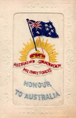 Postcard Military Wwi Silks Australia Commonwealth Military Forces Honour • £11.90