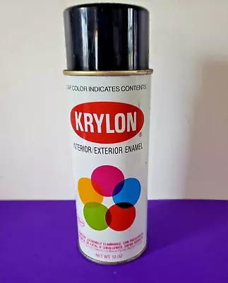 Vintage 80’s KRYLON Glossy Black - 1601 Spray Paint Can Borden Inc Very Nice • $11.92