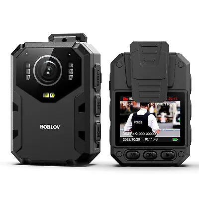 BOBLOV B4K1 4K Body Camera Security GPS 12H Shooting 128G & Car Suction Mount • £133.19