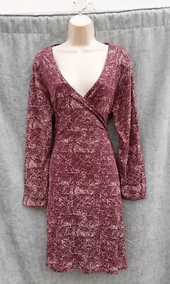 Wrapover Dresshippiebohofolk60s70s80s90s Vintage Styleburgandysize 20 • £6.99