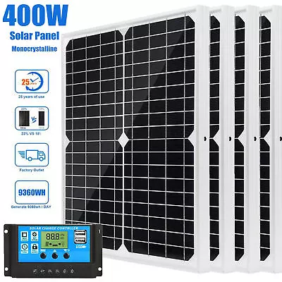 400W Complete Solar Panel Kit Power Inverter Generator 100A Home Grid System • £50.84