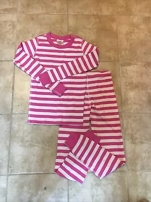 2 - Pc. Set Hanna Andersson Pink Striped Organic PJ Pajamas - Size 140 - Size 10 • $16