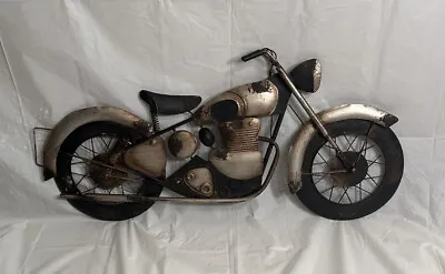 Large Motorcycle Metal Wall Decor3D Look Art/Sculpture 25  X 12  Rustic • $49.99