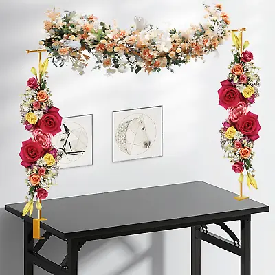 Metal Over Table Hanging Decoration Display Rod Rail Pole With Clamp Adjustable • £17.99