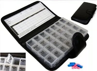 7 Day Weekly Daily Large Pill Box 28 Slot Medicine Organizer Storage Dispenser • £4.65