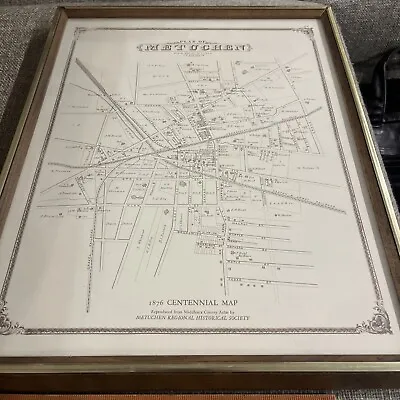 Vintage Plan Of Metuchen NJ -1876 Centennial Map Reproduced-Historical Society • $24.99