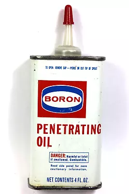 Vintage BORON Penetrating Oil Oiler Can Tin Handy Lubricant Utility Household • $50