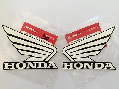 Honda GENUINE Wing Fuel Tank Decal  Sticker 100mm WHITE + BLACK ** UK STOCK ** • £9.75