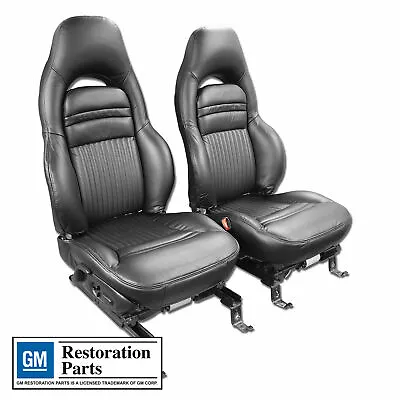 Corvette C5 Reproduction Leather Sport Seat Covers W/Vinyl - Black 1997-2004 • $1339.99