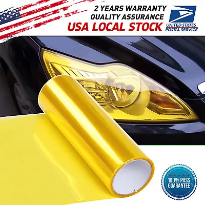 Golden Yellow Headlight Tint Fog Lights Tail Light Vinyl Film TOP Quality Uncut • $7.19