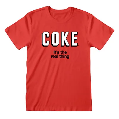 Coca Cola T Shirt Official Coke Its The Real Thing Logo Red  New  S - 2XL • £10.99