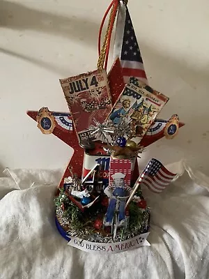 4th Of July Parade Boy Primitive Patriotic- Coffee Bar Decoration Vintage Tin • $45