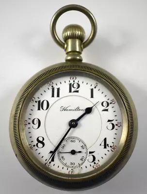 1907 Hamilton RR Grade 940 18s 21J OF Pocket Watch W/Silverode Case Lot.ey • $9.99