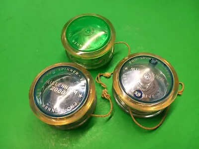 3 Yo-Yo Millennium 2000 Magic Laser Spinner Green See Through And Blue  Vintage • $1.99