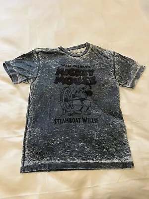 Disney Parks Mens Gray Mickey Mouse Steamboat Willie T-Shirt Size Large Rare • $12.99