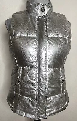 Michael Kors Silver Puffer Vest Women Size S • $18