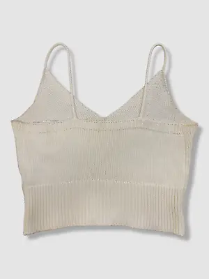 $58.47 • Buy $145 Staud Women's Ivory Sleeve-Less Ribbed Cropped Camisole Top Size S