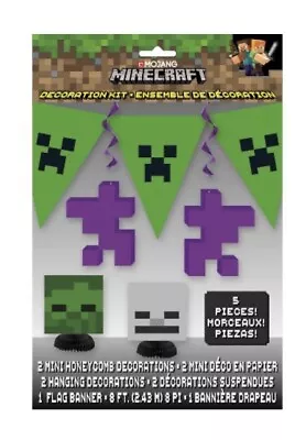 Mojang Minecraft 🎮Creeper Skeleton Party 5 Pc. Party Decorating Kit-New Sealed • $14.77