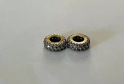 $380 • Buy 2 X Genuine Pandora 14ct Gold Spacer Charms