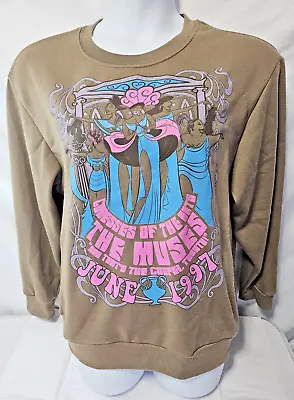 Women's Disney Hercules Muses Crew Neck Long Sleeve Graphic Sweatshirt Brown S • $12.97