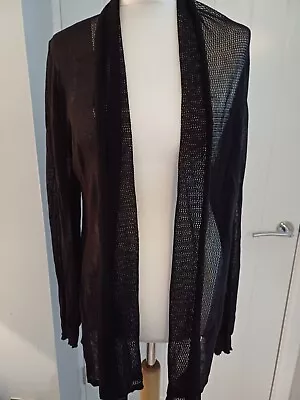 Ladies Abollria Black Long Line  Cardigan Size XXL • £3