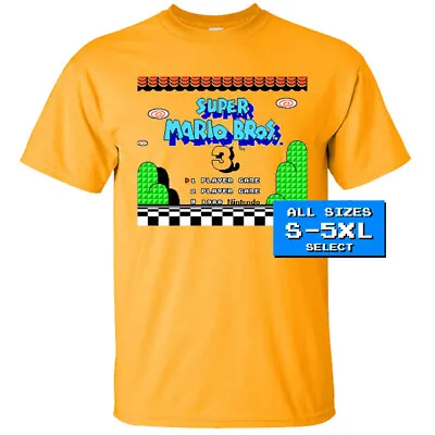 Super Mario Bros 3 Start NES Yellow T Shirt BLACK All Sizes S-5XL 100% Cotton • $18