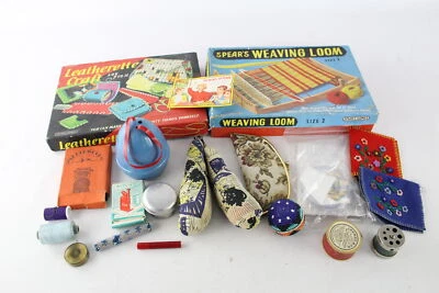 £9.24 • Buy Job Lot Vintage HABERDASHERY Inc Weaving Loom, Thread Box Etc