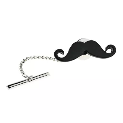 £4.99 • Buy Black Curly Tipped Moustache Lapel Badge Tie Tac XAJTT371