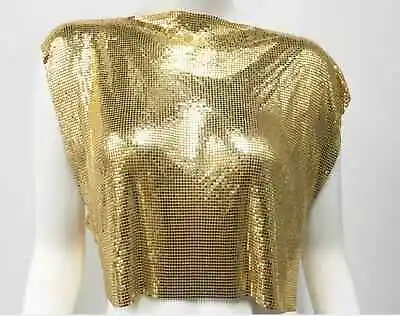 Gold Metal Top Gold Chainmail Top Gold Sequin Festival Top Metal Crop Top Rave • £58.87