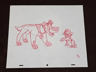 Disney Oliver And Company Dodger Drawing/sketch Signed/drawn Art • $40