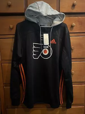 Philadelphia Flyers Adidas Aeroready Hoodie Mens L NWT Black NHL Hockey (e5) • $32